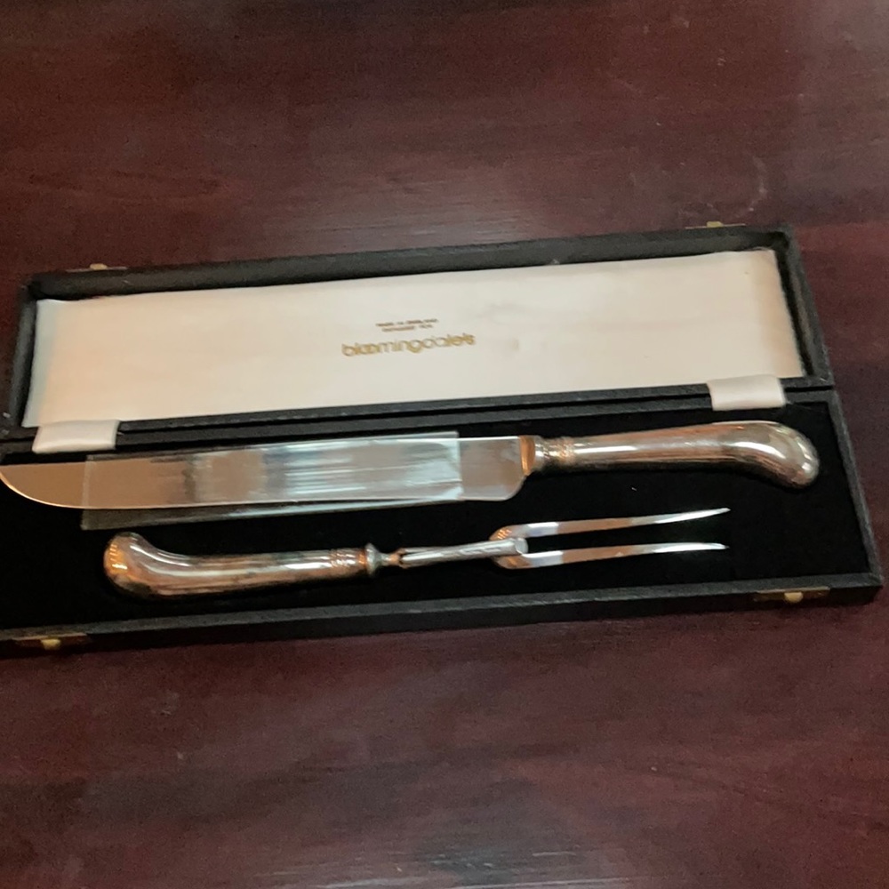 Old carving silver set